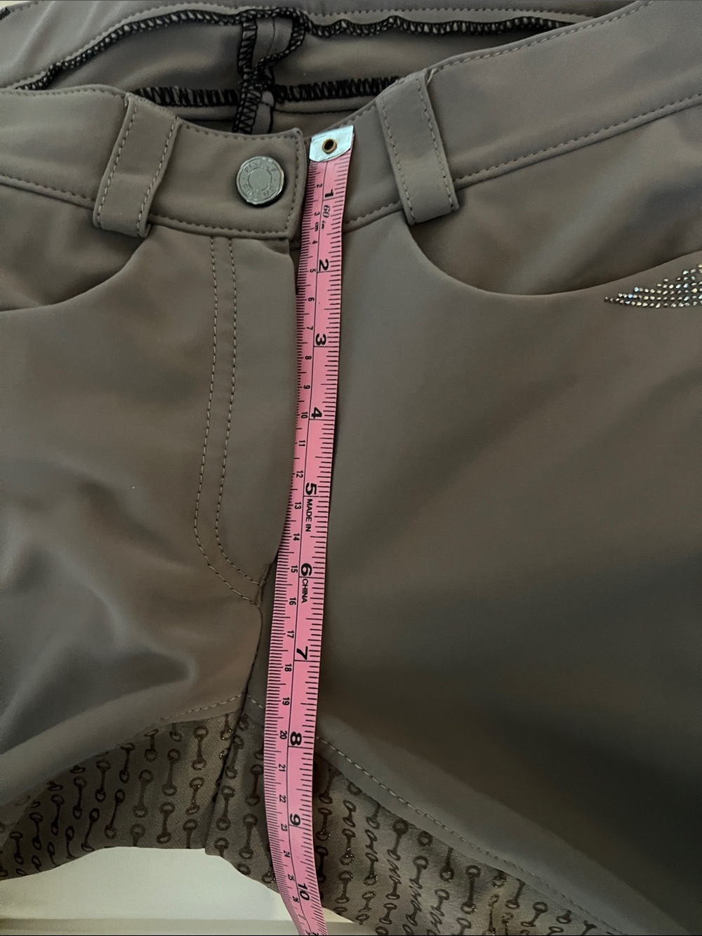 Pikeur Laure GR 38/6Taupe Equitation Breeches with Rhinestone Logo - Picture 11 of 16